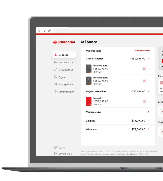 Santander Web, Banca Electrónica Santander, Banca Digital