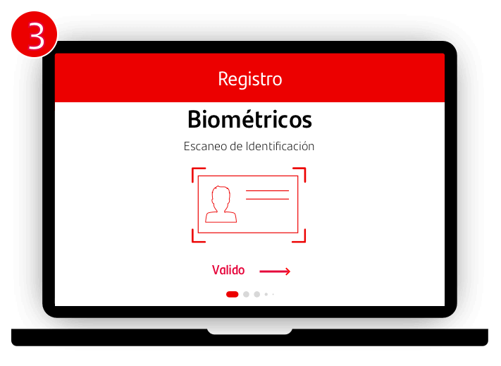 Identificación Santander, datos biométricos, registro de sucursa
