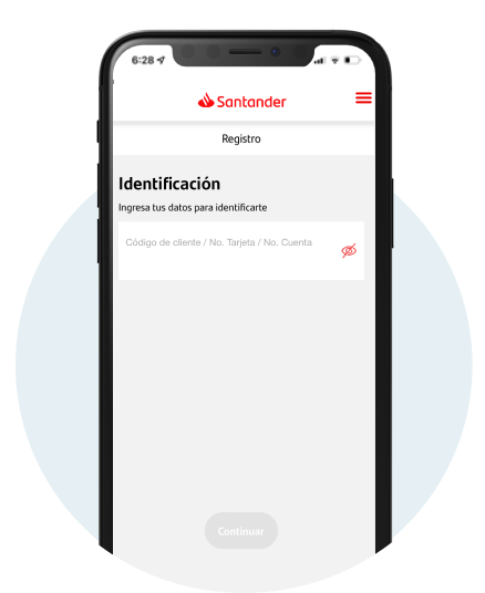 Comenzar a usar la app Santander - Paso 3