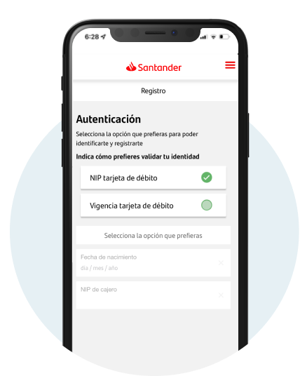 Comenzar a usar la app Santander - Paso 4