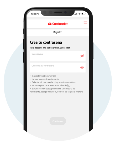 Comenzar a usar la app Santander - Paso 5