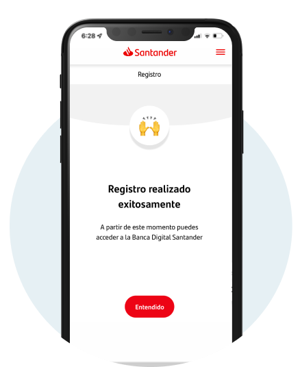 Comenzar a usar la app Santander - Paso 7