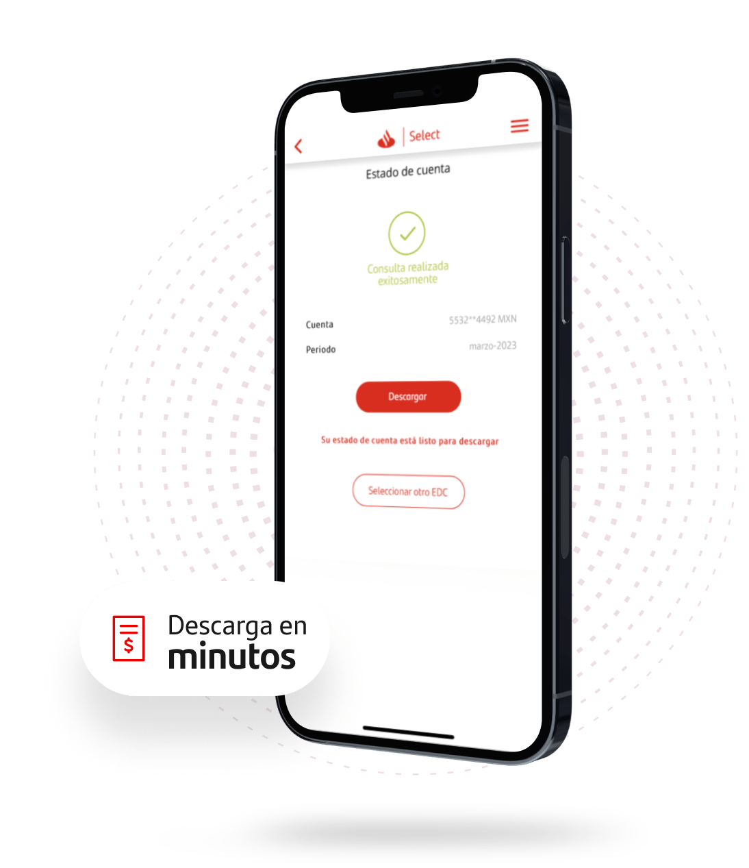 Funciones la app Santander - Estado de Cuenta